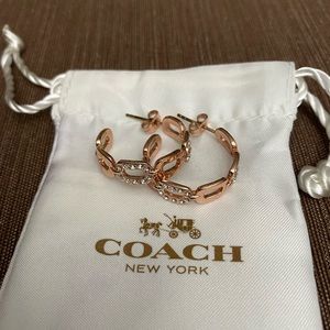 Coach Rosegold Fashion Hoop Earrings
